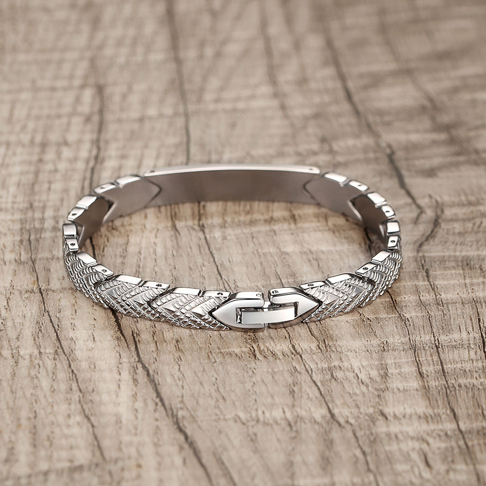 Fashion Titanium Medical alert id Bracelet for Women,Not allergic-Free engraving