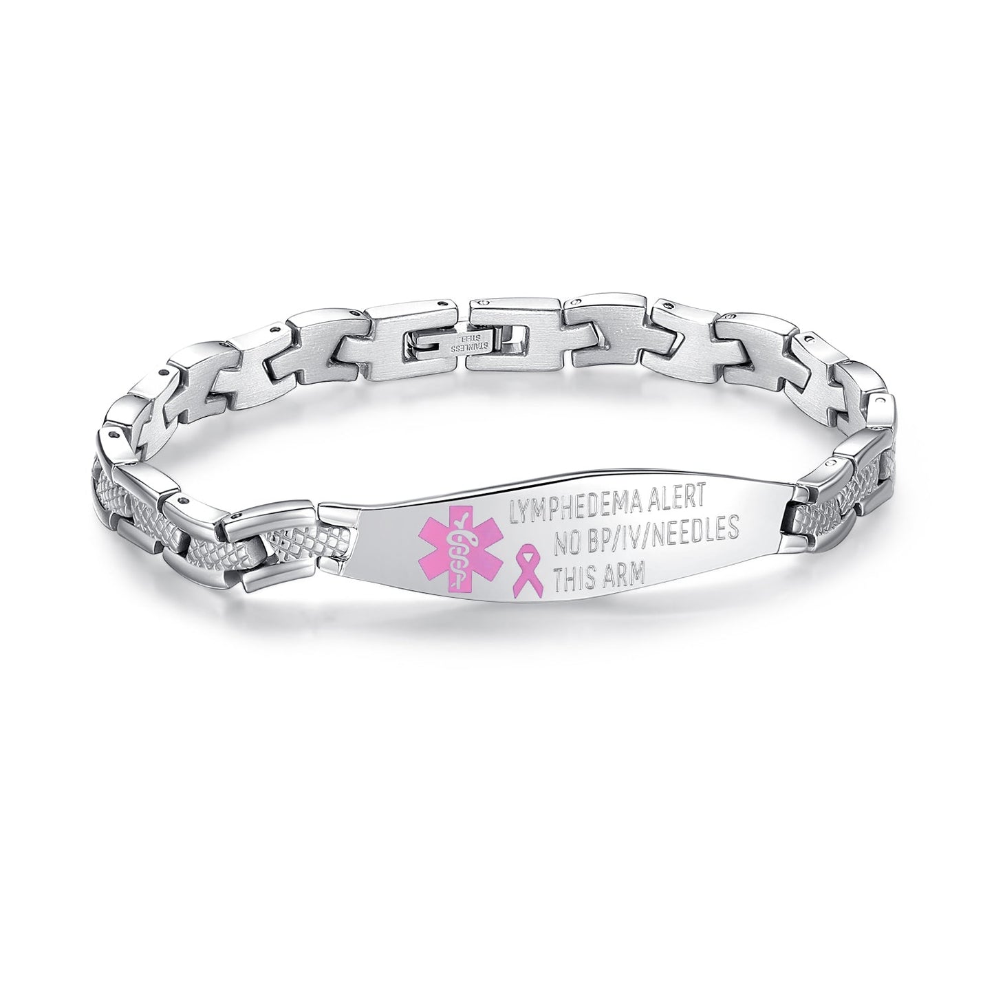 7.5 inch linnalove Lymphedema Alert bracelets No Needle or BP bracelets Mermaid Medical Bracelets for Women