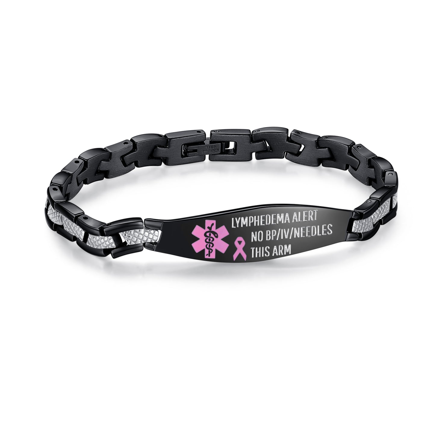 7.5 inch linnalove Lymphedema Alert bracelets No Needle or BP bracelets Mermaid Medical Bracelets for Women
