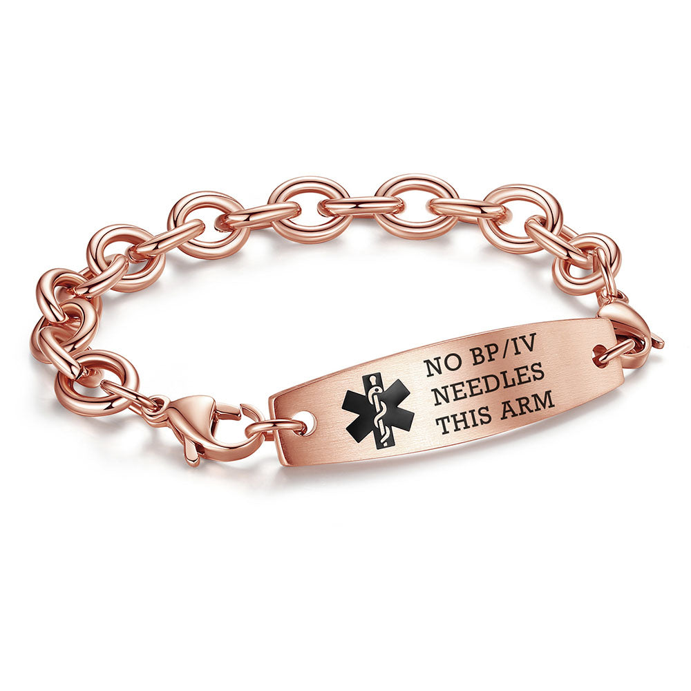 Interchangeable medical alert bracelets for men women Stainless steel Cable Chain Medical bracelets