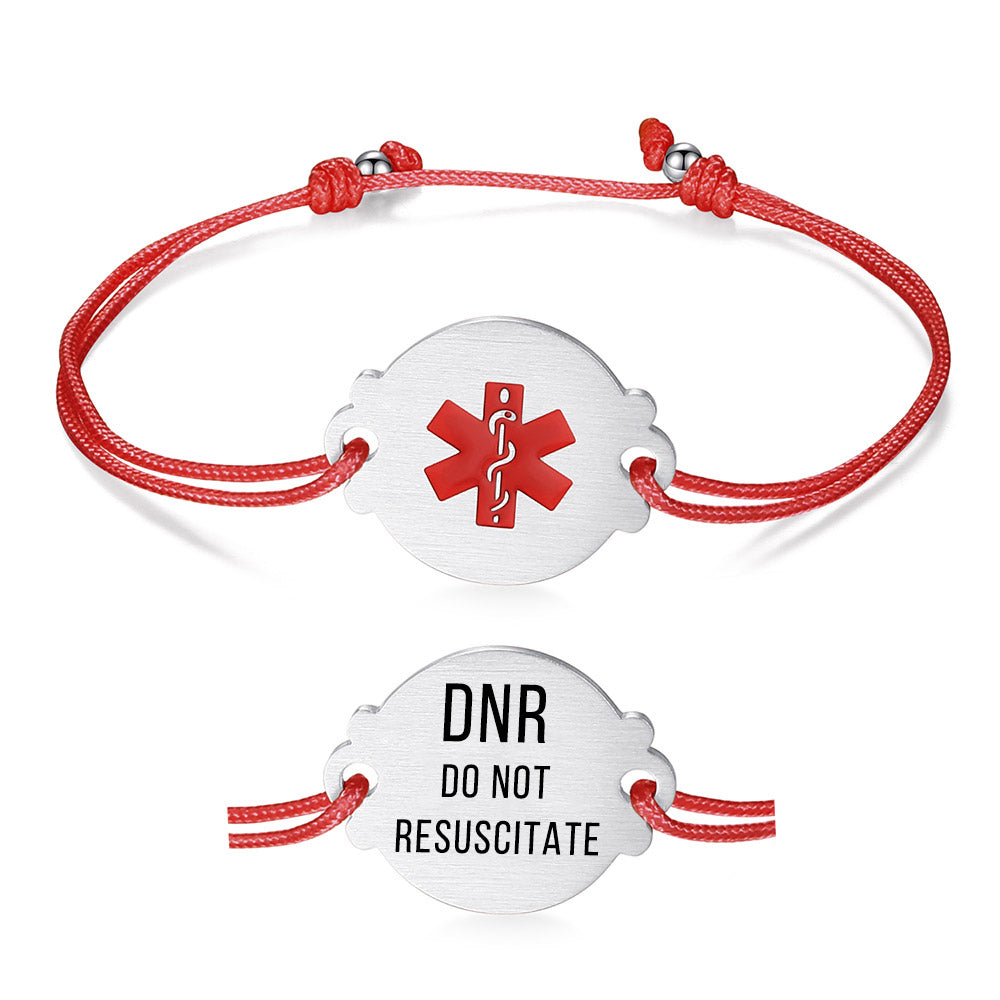 Handmade Adjustable Cord Medical Alert Bracelets for Women