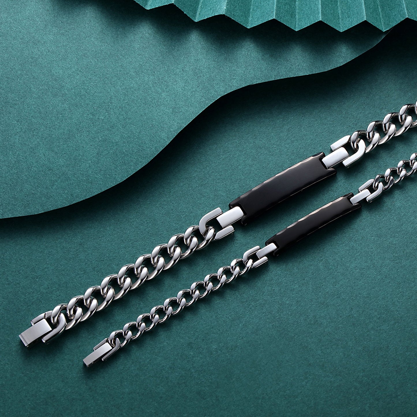 I Love You Most More Couples Bracelets His and Hers Black Stainless Steel ID for Matching Relationship Bracelets for Couples