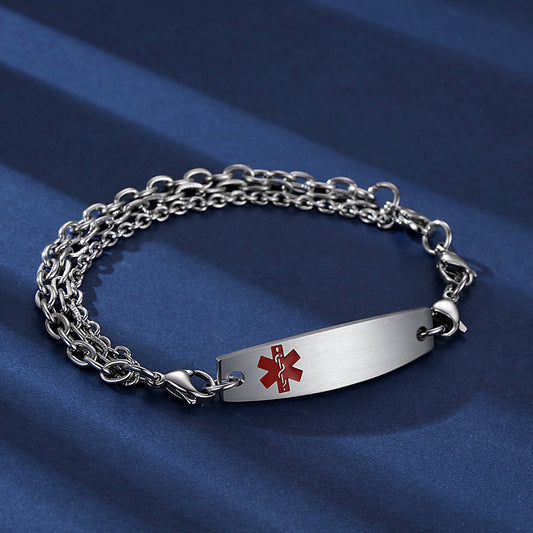 Tri-Strand Stainless Steel Interchangeable Medical Alert Bracelets