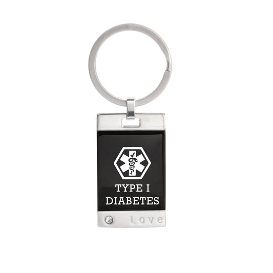 Stainless steel Medical alert id Keychain for TYPE 1 DIABETES (920)