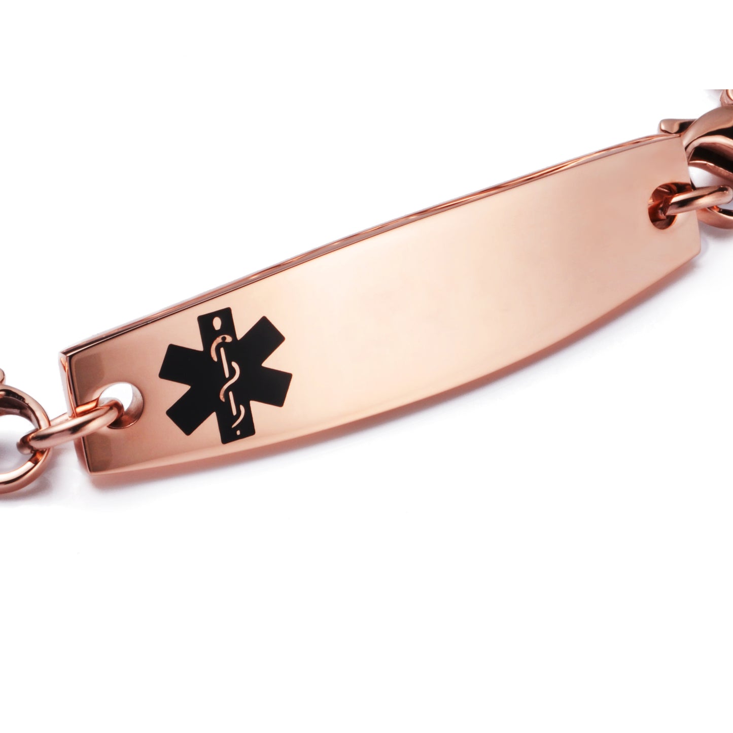 Rose gold Medical alert tags-Model C