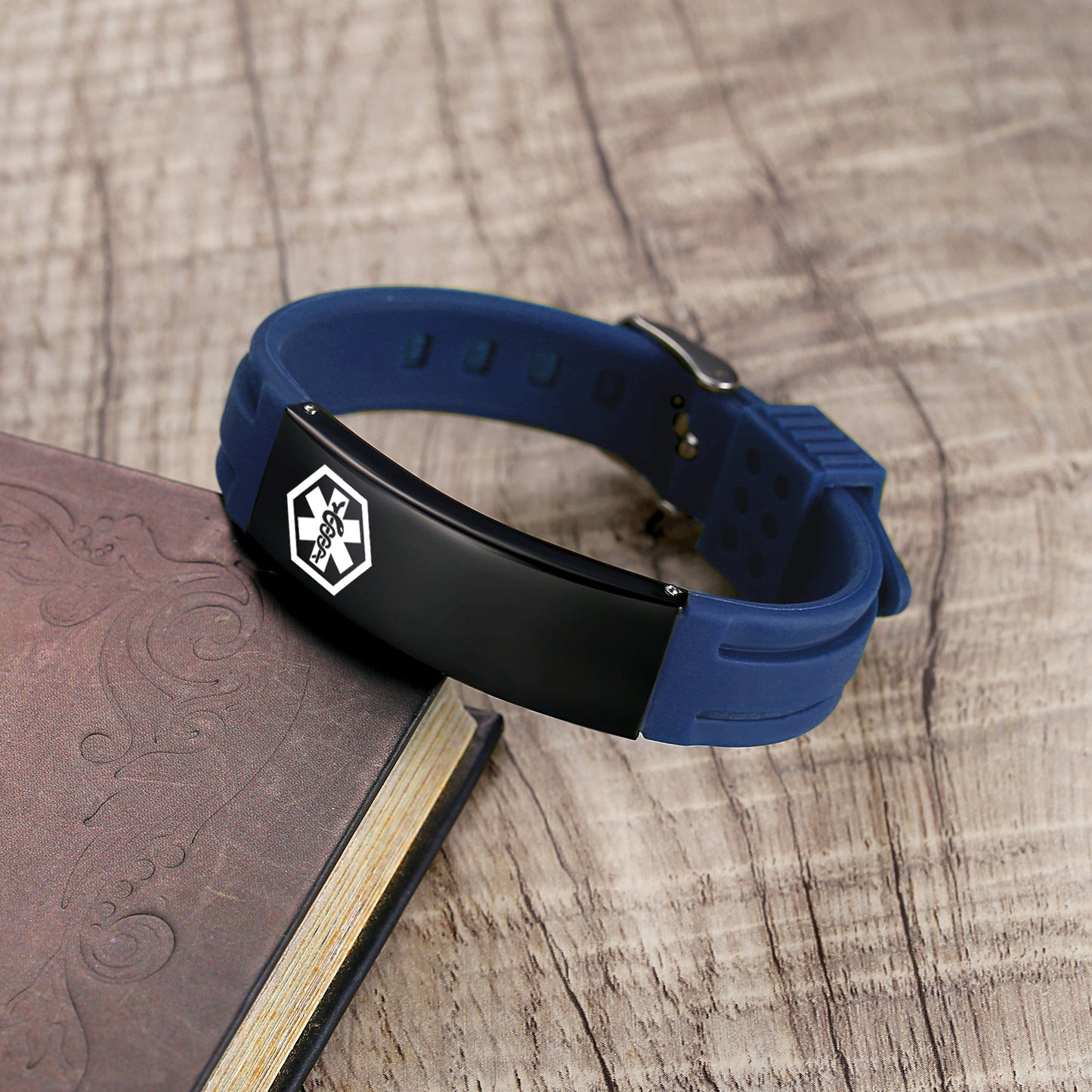 Sport silicone medical id bracelets for men & women with diabetes/blood thinner/allergy/asthma/epilepsy