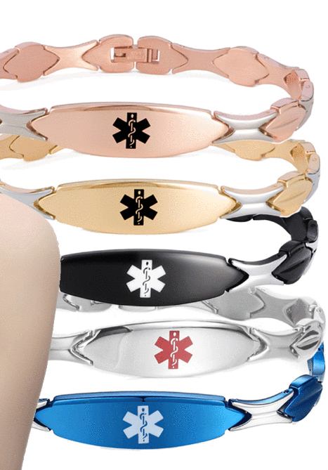 Customize Engraving medical alert bracelets