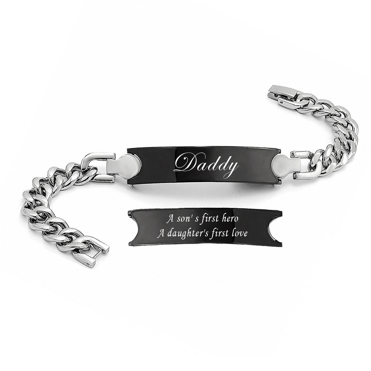 Personalized Engraved Stainless Steel Bracelet for Men,Perfect Gift for Father's Day, Birthday, Anniversary, Dad Jewelry for DAD