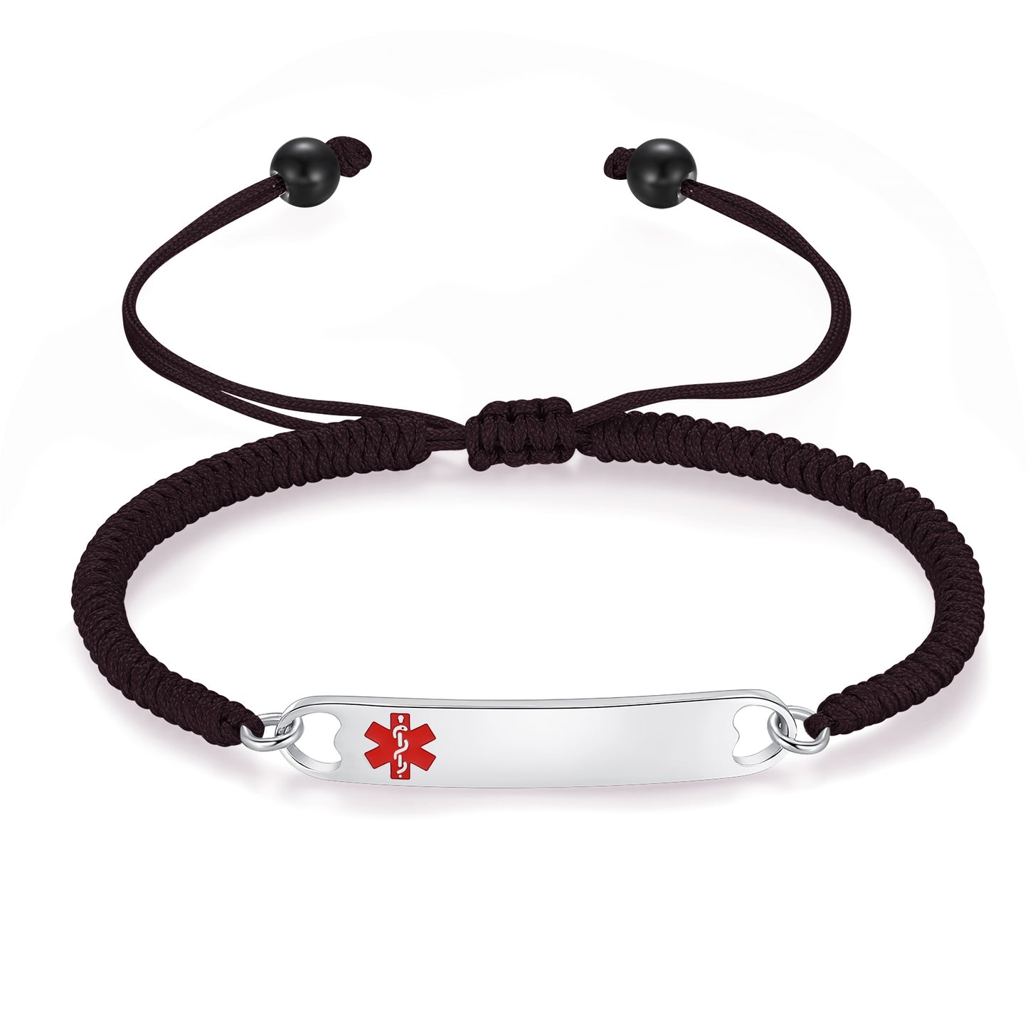 Simple Medical Alert Bracelets for Women Handmade Braided Rope Medical id bracelets with Free Engraving