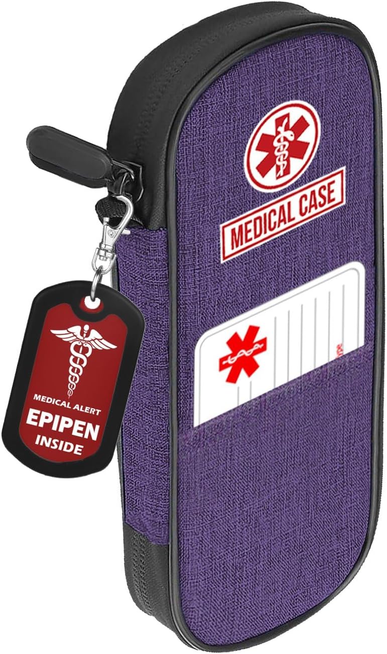 Epipen carry case waterproof Insulated Travel Medication Organizer Bag with a Epipen Zipper Pull Bag Tag