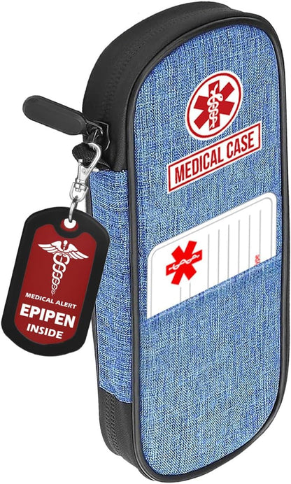 Epipen carry case waterproof Insulated Travel Medication Organizer Bag with a Epipen Zipper Pull Bag Tag