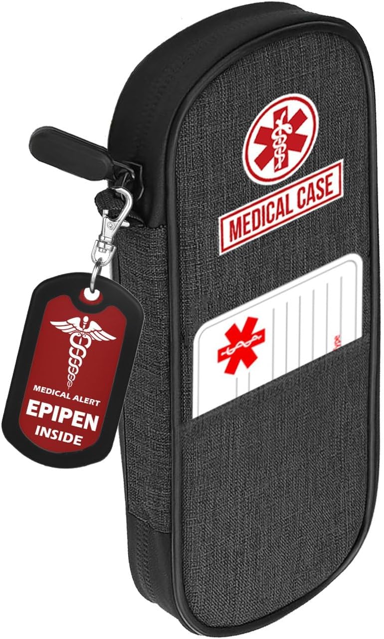 Epipen carry case waterproof Insulated Travel Medication Organizer Bag with a Epipen Zipper Pull Bag Tag