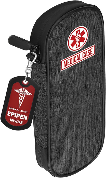 Epipen carry case waterproof Insulated Travel Medication Organizer Bag with a Epipen Zipper Pull Bag Tag