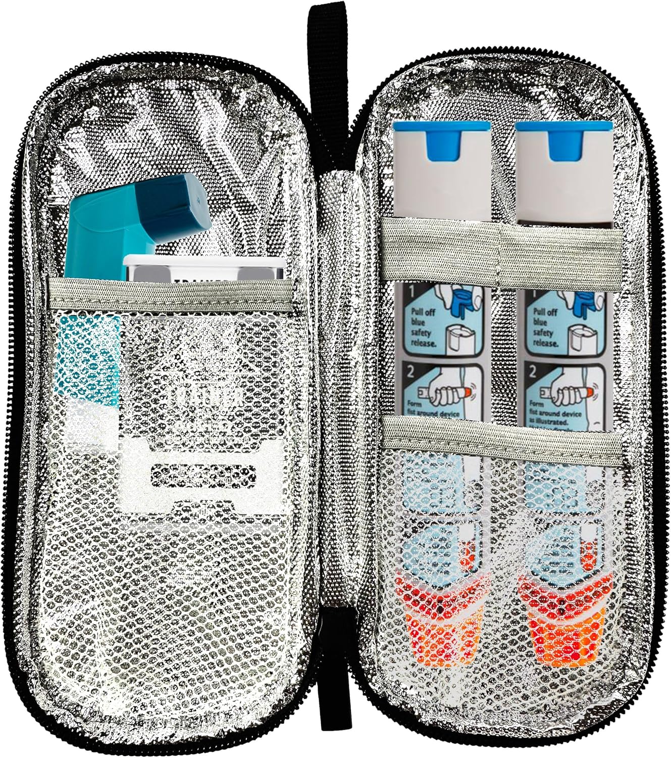 Epipen carry case waterproof Insulated Travel Medication Organizer Bag with a Epipen Zipper Pull Bag Tag