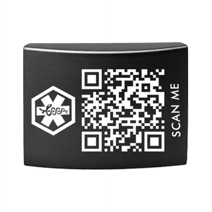 Dynamic QR Code Medical Alert ID Tag for Watch Band | Stainless Steel Emergency ID Plate