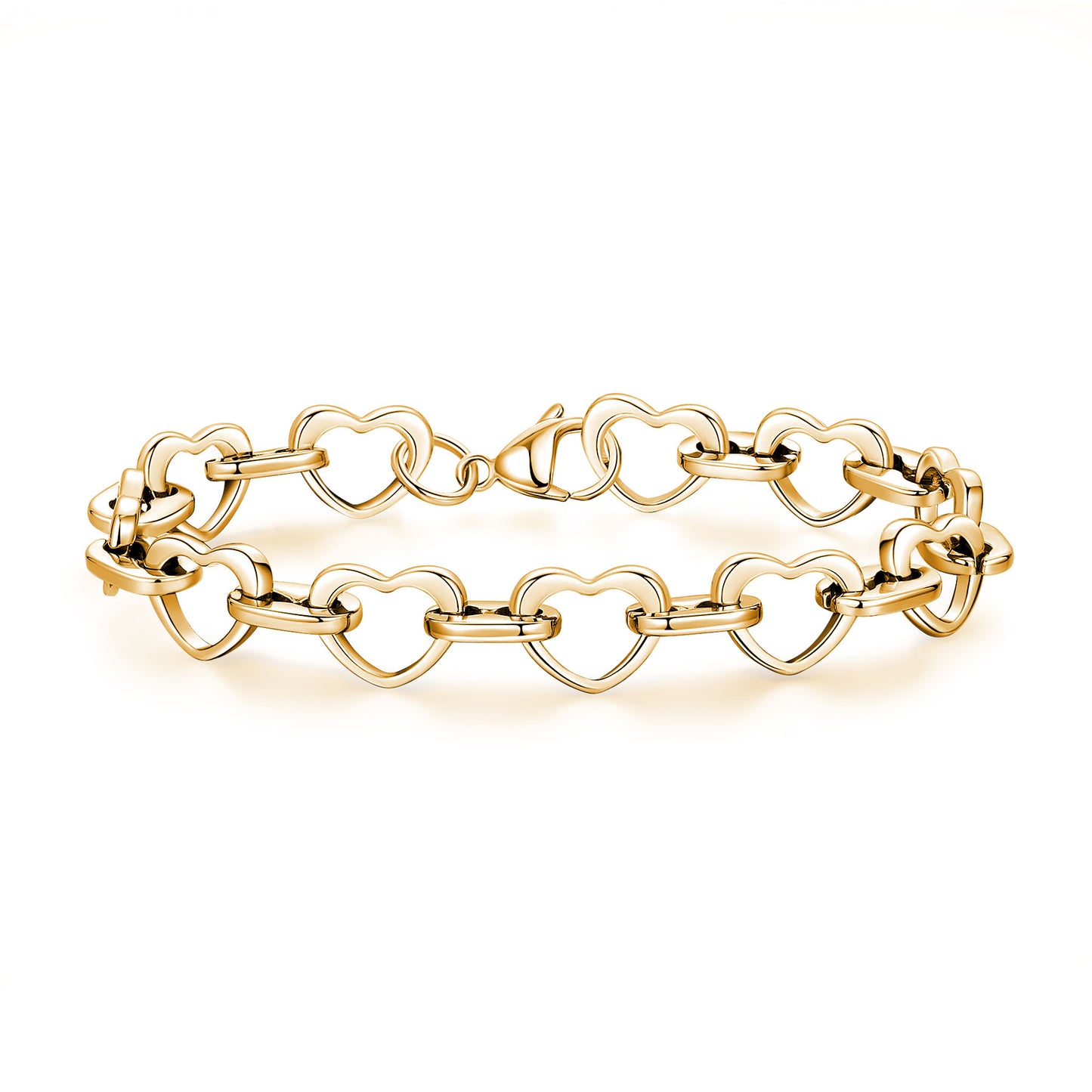 Heartbeat of Love Bracelet | Moving Heart Links in 14K Gold & Rose Gold | An Everlasting Symbol of Your Connection