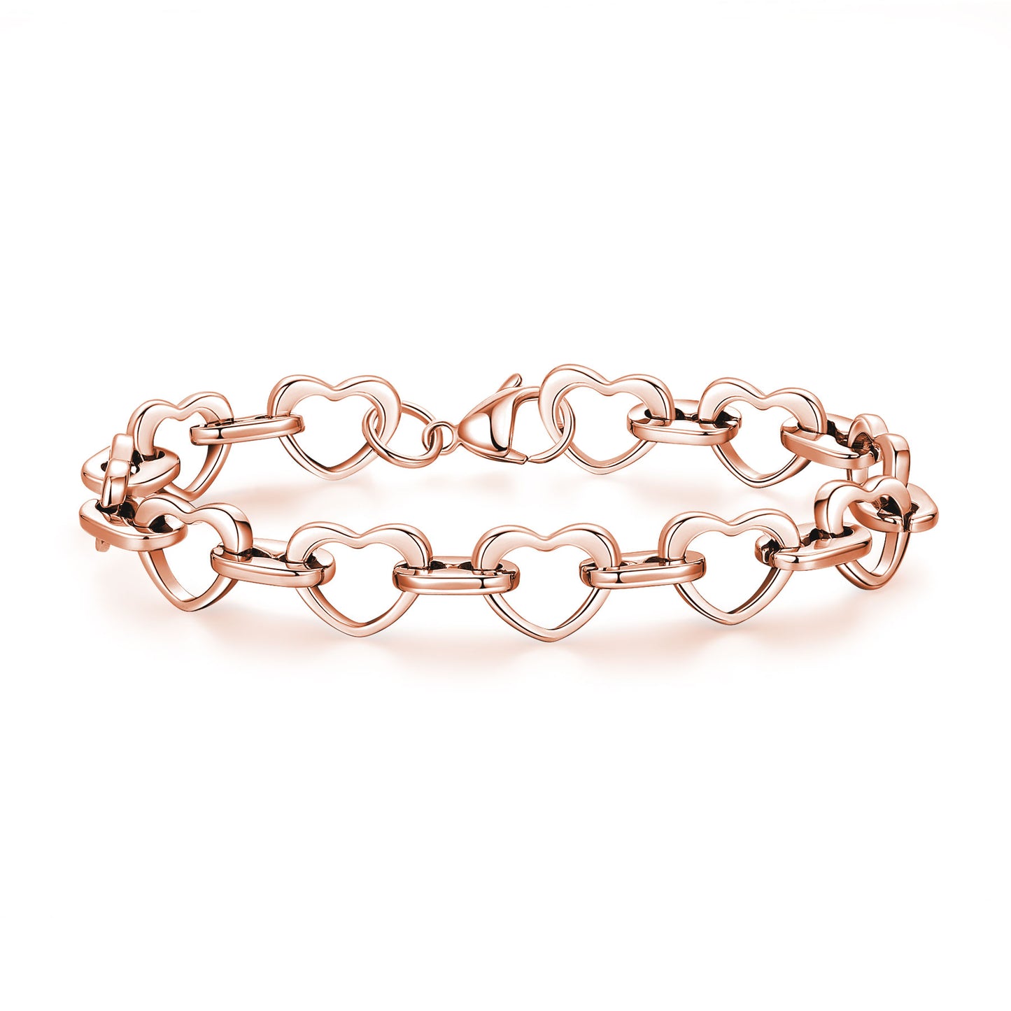 Heartbeat of Love Bracelet | Moving Heart Links in 14K Gold & Rose Gold | An Everlasting Symbol of Your Connection