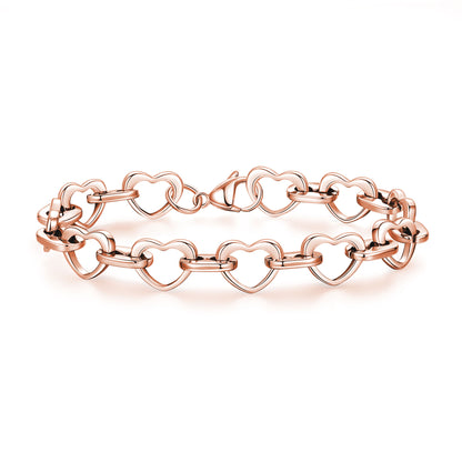 Heartbeat of Love Bracelet | Moving Heart Links in 14K Gold & Rose Gold | An Everlasting Symbol of Your Connection