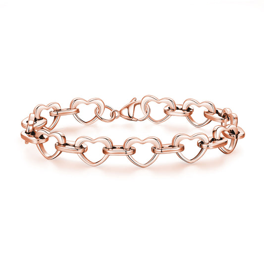 Heartbeat of Love Bracelet | Moving Heart Links in 14K Gold & Rose Gold | An Everlasting Symbol of Your Connection