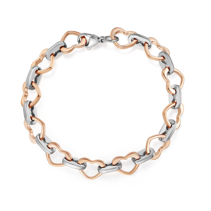 Heartbeat of Love Bracelet | Moving Heart Links in 14K Gold & Rose Gold | An Everlasting Symbol of Your Connection
