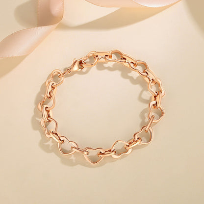 Heartbeat of Love Bracelet | Moving Heart Links in 14K Gold & Rose Gold | An Everlasting Symbol of Your Connection