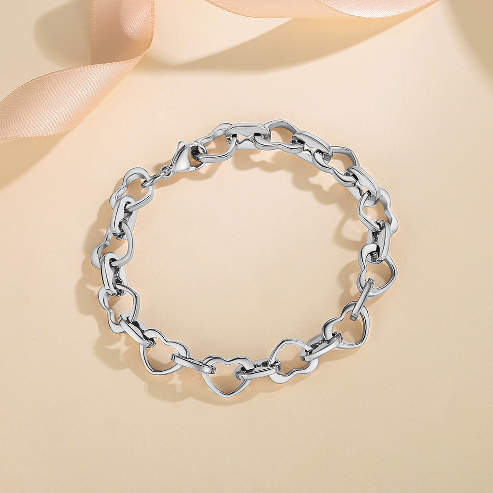 Heartbeat of Love Bracelet | Moving Heart Links in 14K Gold & Rose Gold | An Everlasting Symbol of Your Connection