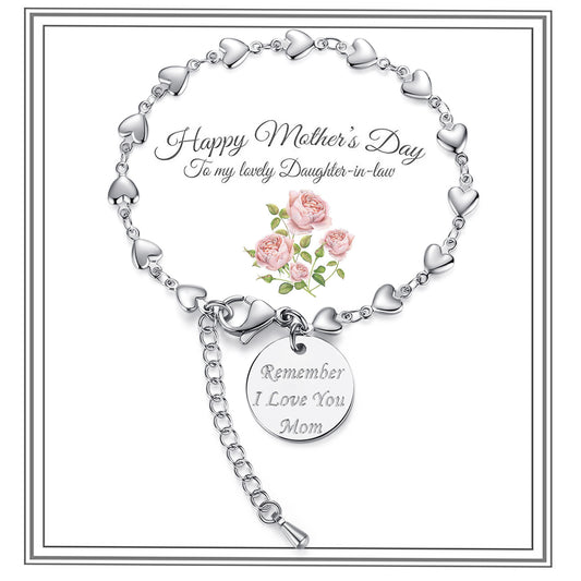 LinnaLove mothers day gifts for mom stainless steel heart bracelets from daughter son