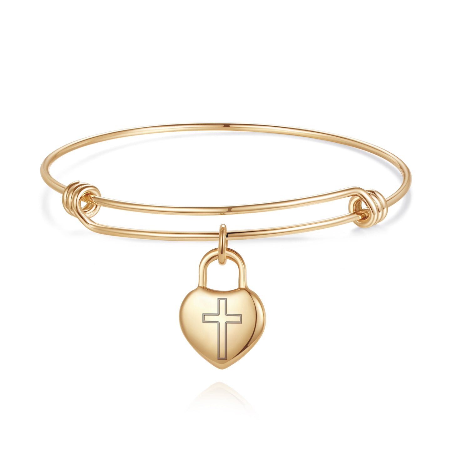 Exquisite Stainless Steel Heart Cross Bracelet - A Thoughtful Religious Gift for Women, Ideal for Christmas and New Year's Celebrations