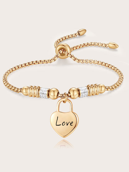 Stainless Steel Heart Bracelet - A Meaningful Gift for Women, Perfect for Christmas and New Year's Celebrations