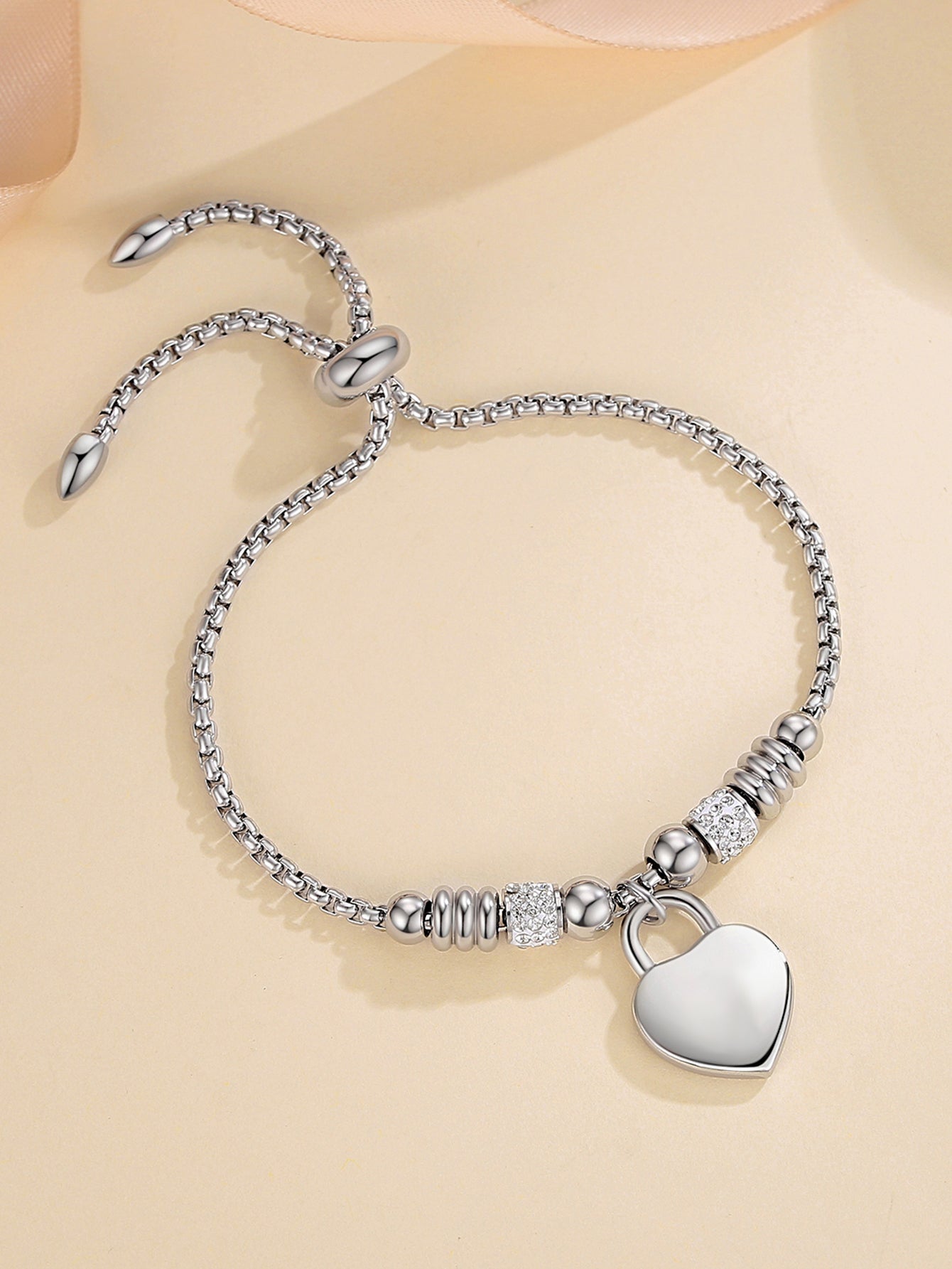 Exquisite Stainless Steel Heart Cross Bracelet - A Thoughtful Religious Gift for Women, Ideal for Christmas and New Year's Celebrations