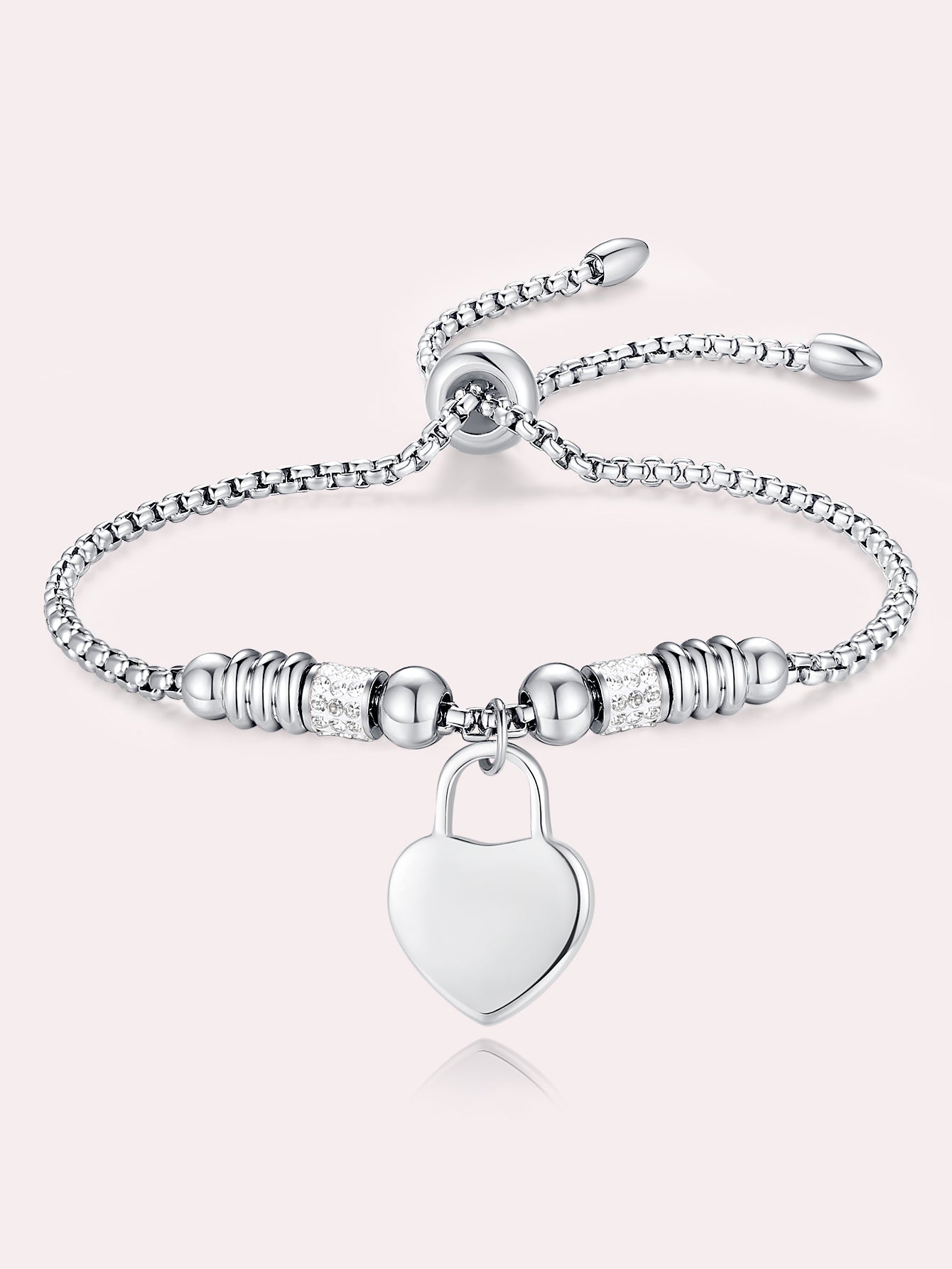 Exquisite Stainless Steel Heart Cross Bracelet - A Thoughtful Religious Gift for Women, Ideal for Christmas and New Year's Celebrations