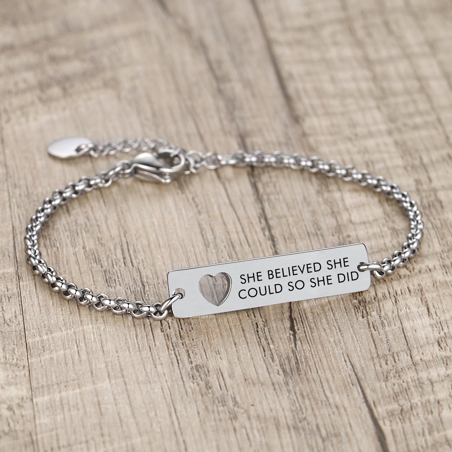 Elegant Quote Bracelets for Women - heart id bracelets-Inspirational Jewelry for Her, Ideal for Christmas Gifts