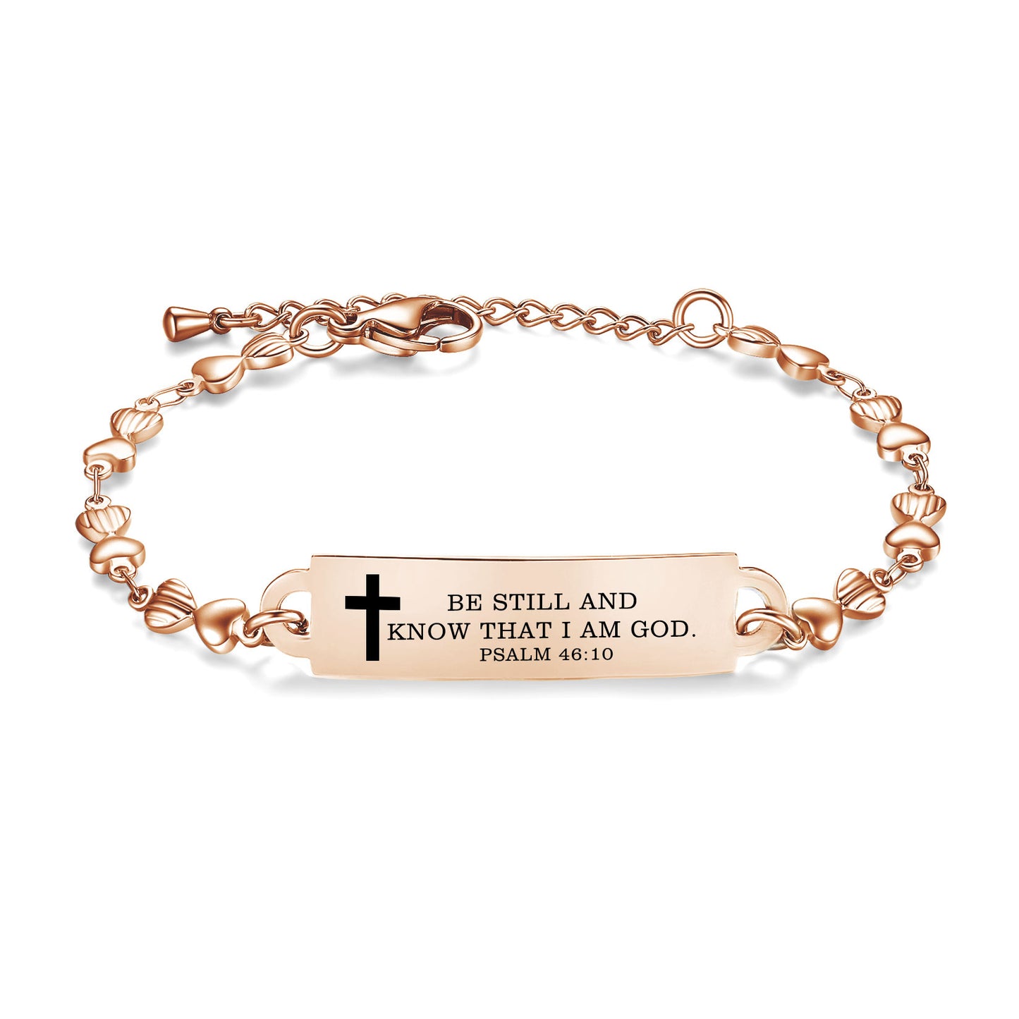 linnalove Bible Verse Bracelets,Christmas Gift -Adjustable Stainless Steel heart chain Faith Christian Mantra Quotes Engraved Bracelet for Women