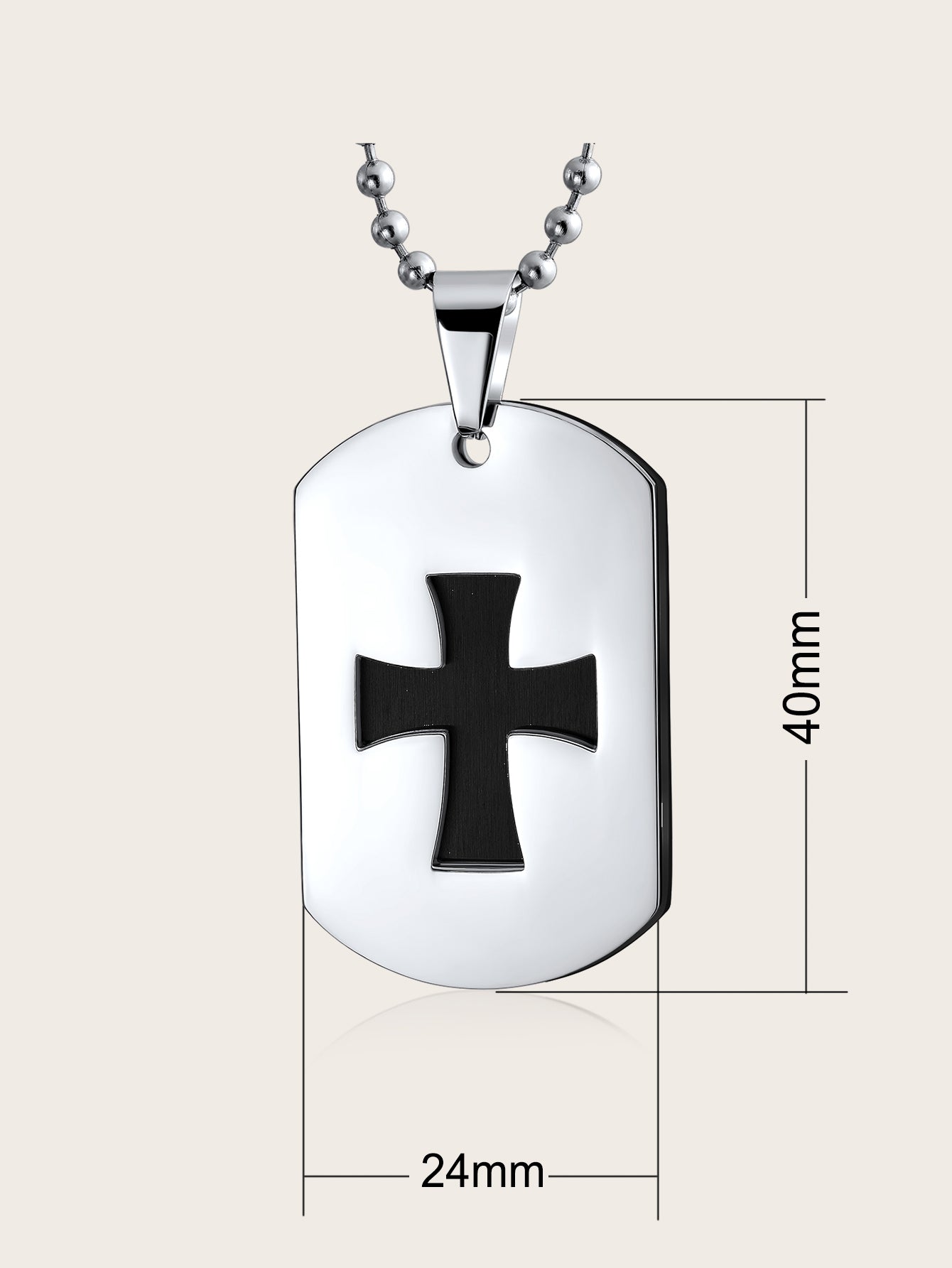 Bible Verse Cross Dog Tag Necklace for Men Stainless Steel Chain 24inch Inspirational Christian Jewelry Meaningful Religious Gift for Boys