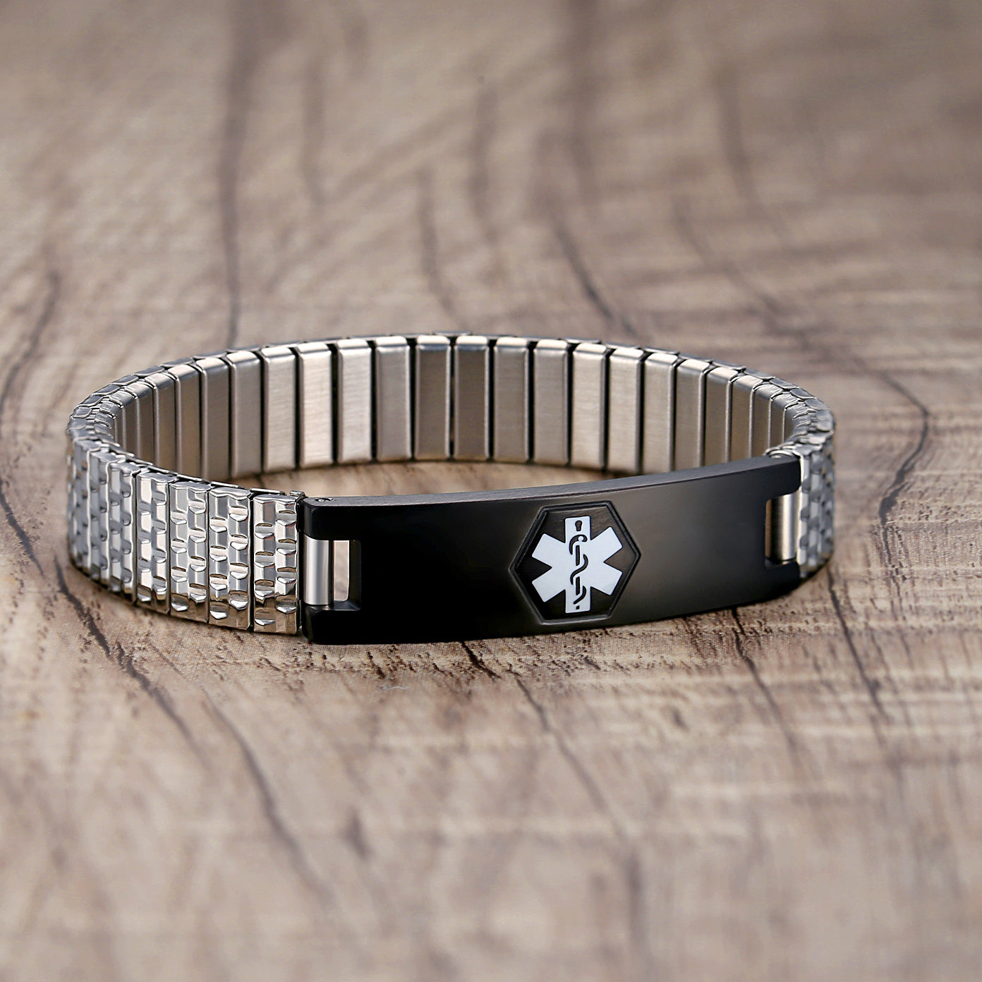 Stretch Medical Alert Bracelets for Men with Free engraving