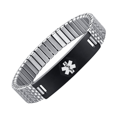 Stretch Medical Alert Bracelets for Men with Free engraving
