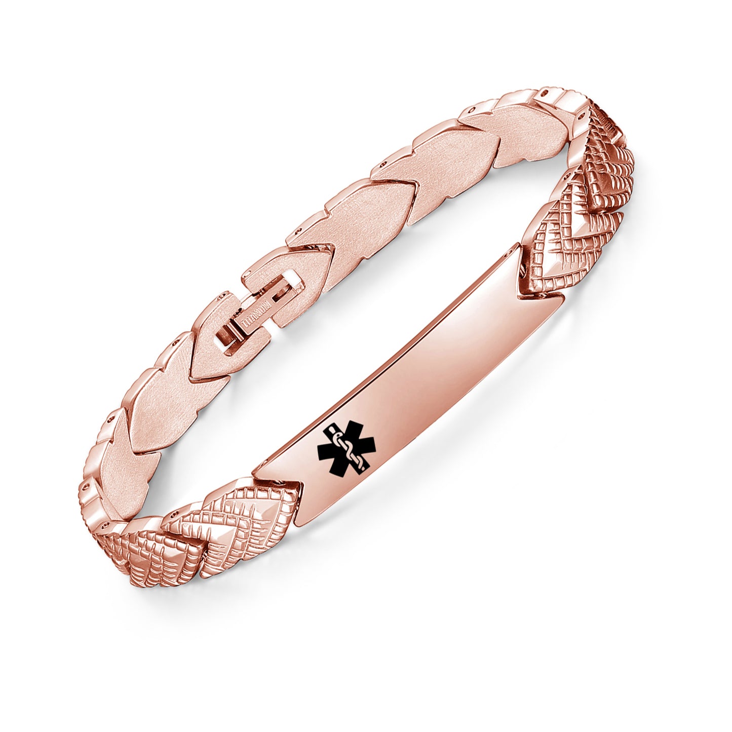 Fashion Titanium Medical alert id Bracelet for Women,Not allergic-Free engraving