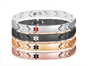 Fashion Titanium Medical alert id Bracelet for Women,Not allergic-Free engraving