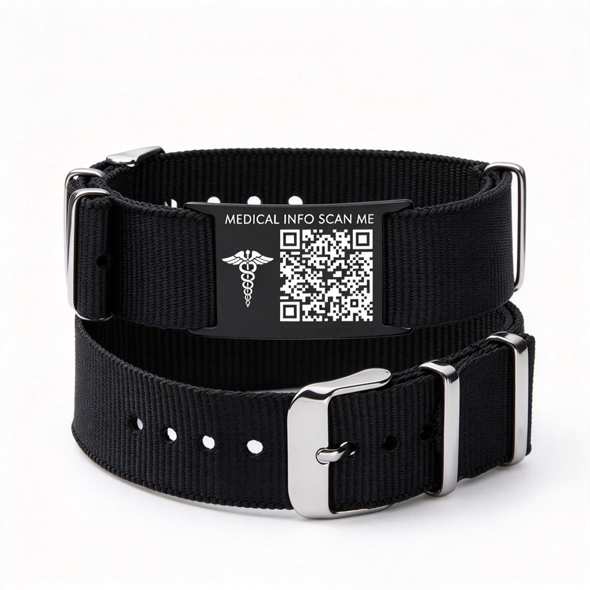 QR Code Medical ID Bracelet | Sport Canvas Waterproof Medical Alert Bracelet for Sports & Outdoor