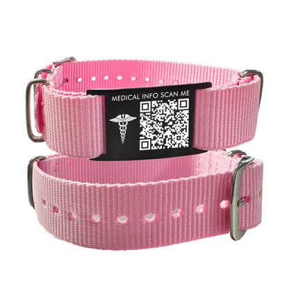 QR Code Medical ID Bracelet | Sport Canvas Waterproof Medical Alert Bracelet for Sports & Outdoor