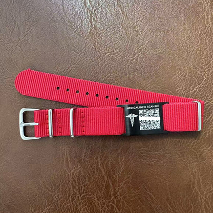 QR Code Medical ID Bracelet | Sport Canvas Waterproof Medical Alert Bracelet for Sports & Outdoor