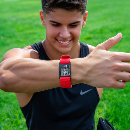 QR Code Medical ID Bracelet | Sport Canvas Waterproof Medical Alert Bracelet for Sports & Outdoor