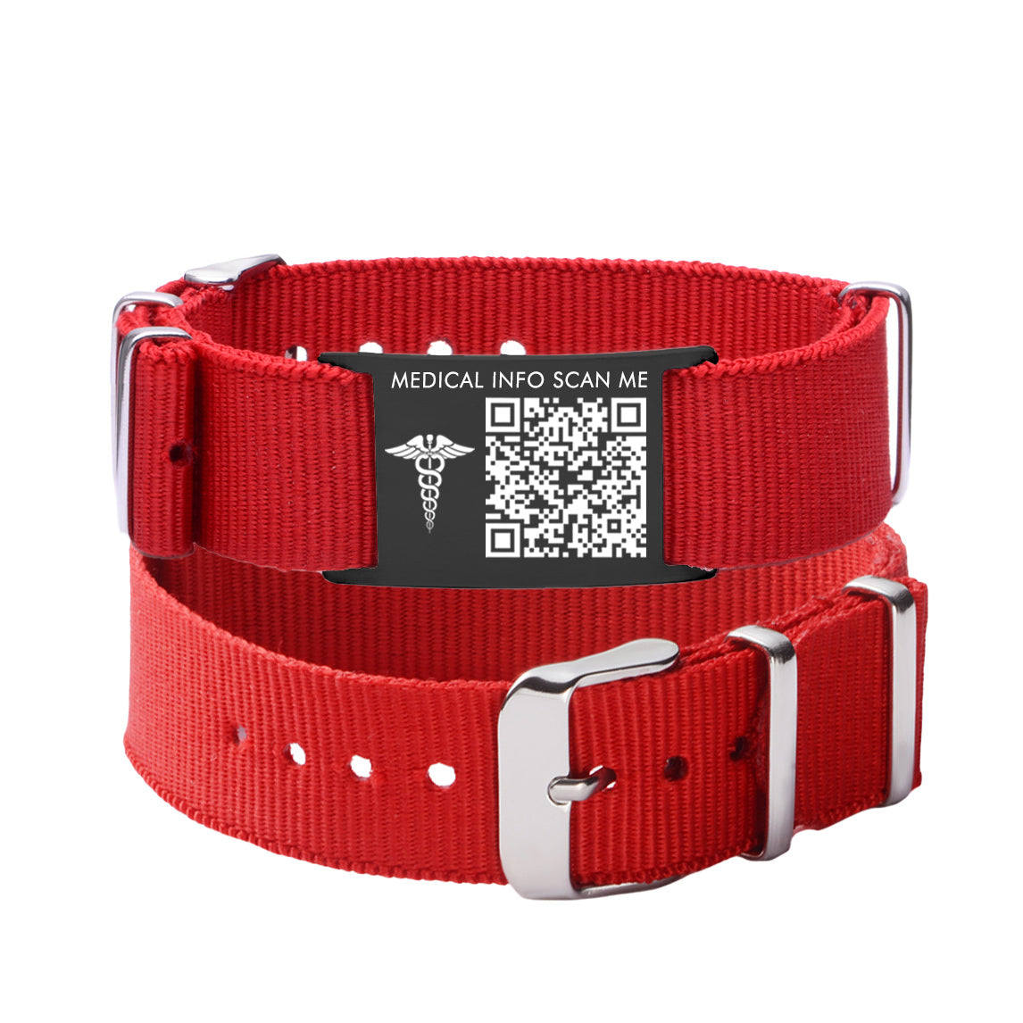 QR Code Medical ID Bracelet | Sport Canvas Waterproof Medical Alert Bracelet for Sports & Outdoor
