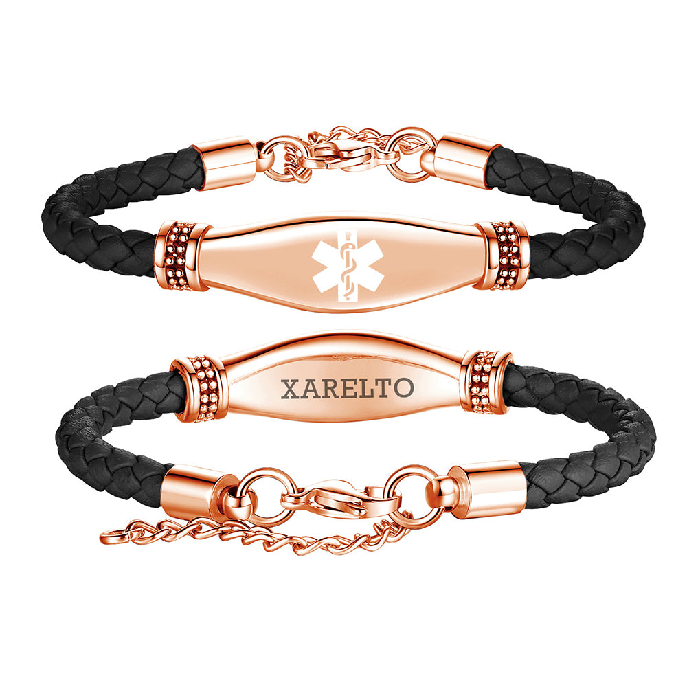 Beautiful Leather Medical Alert Bracelets for Women