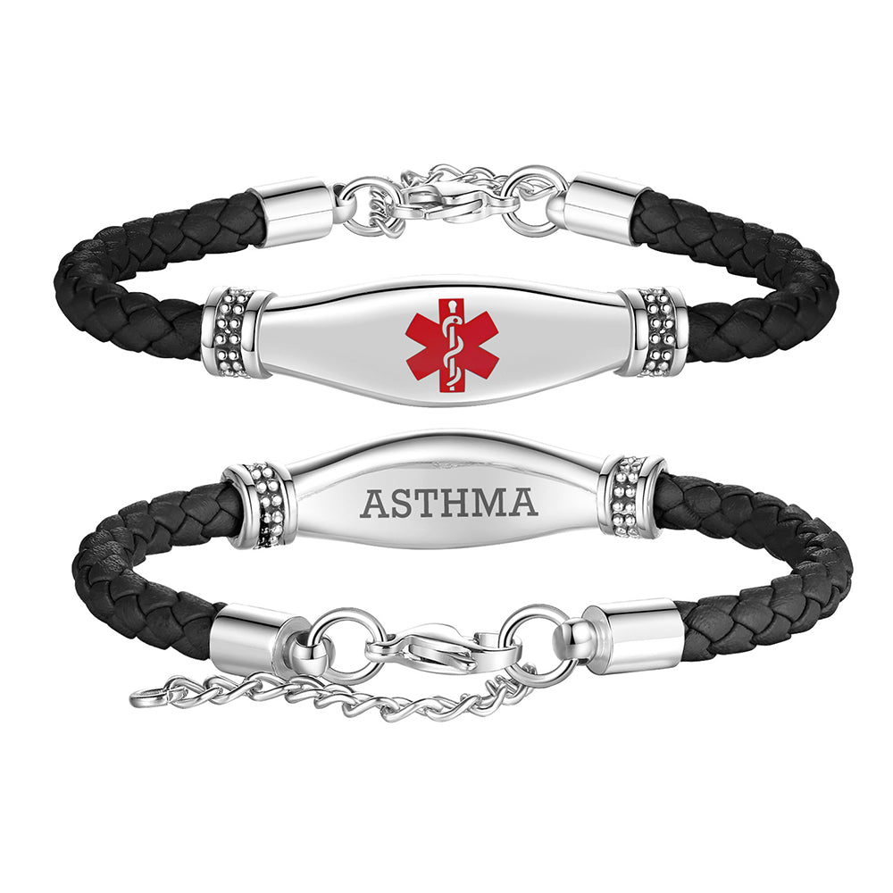 Beautiful Leather Medical Alert Bracelets for Women