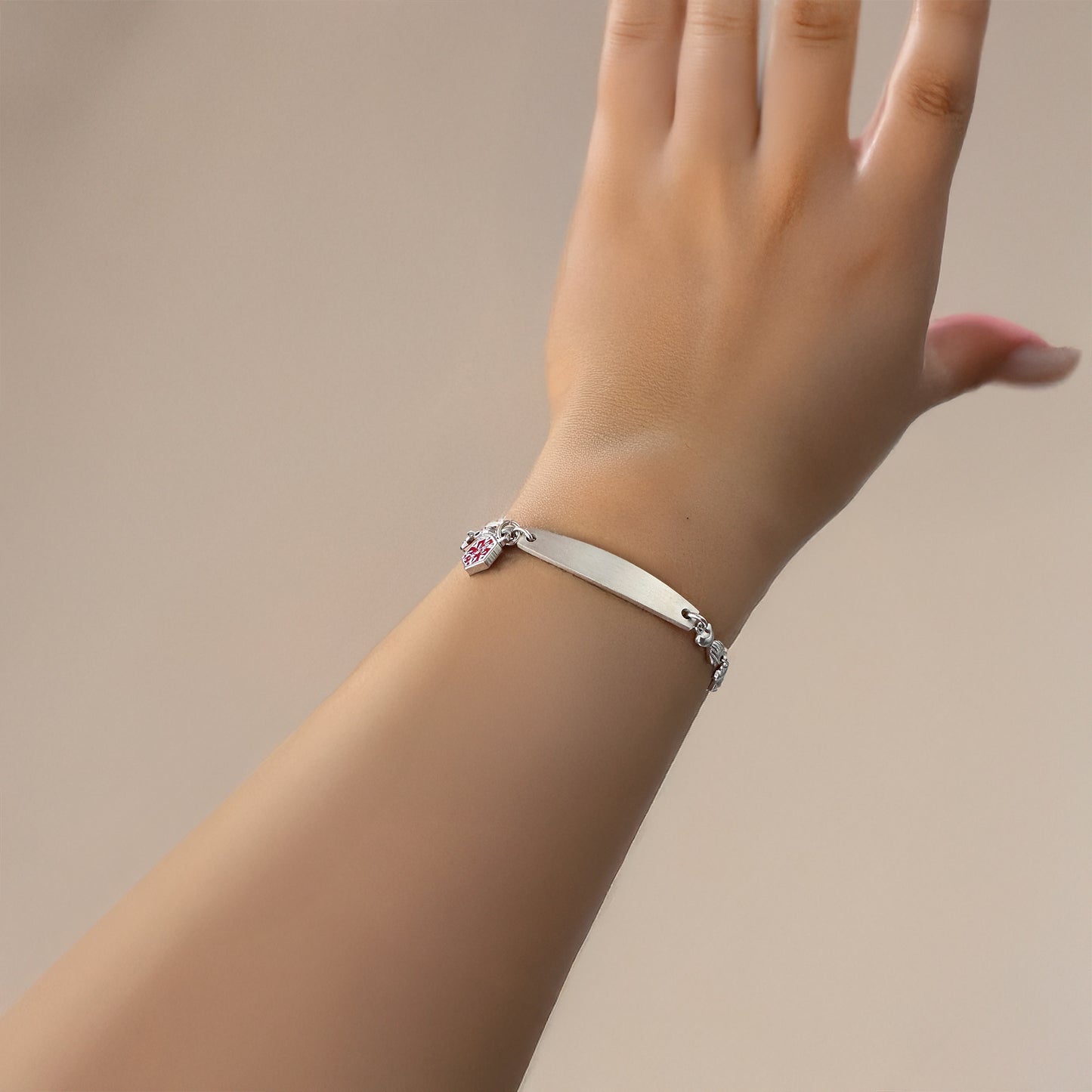Heart Chain Medical Alert Bracelet for Women – 316L Stainless Steel | 14 Conditions Available