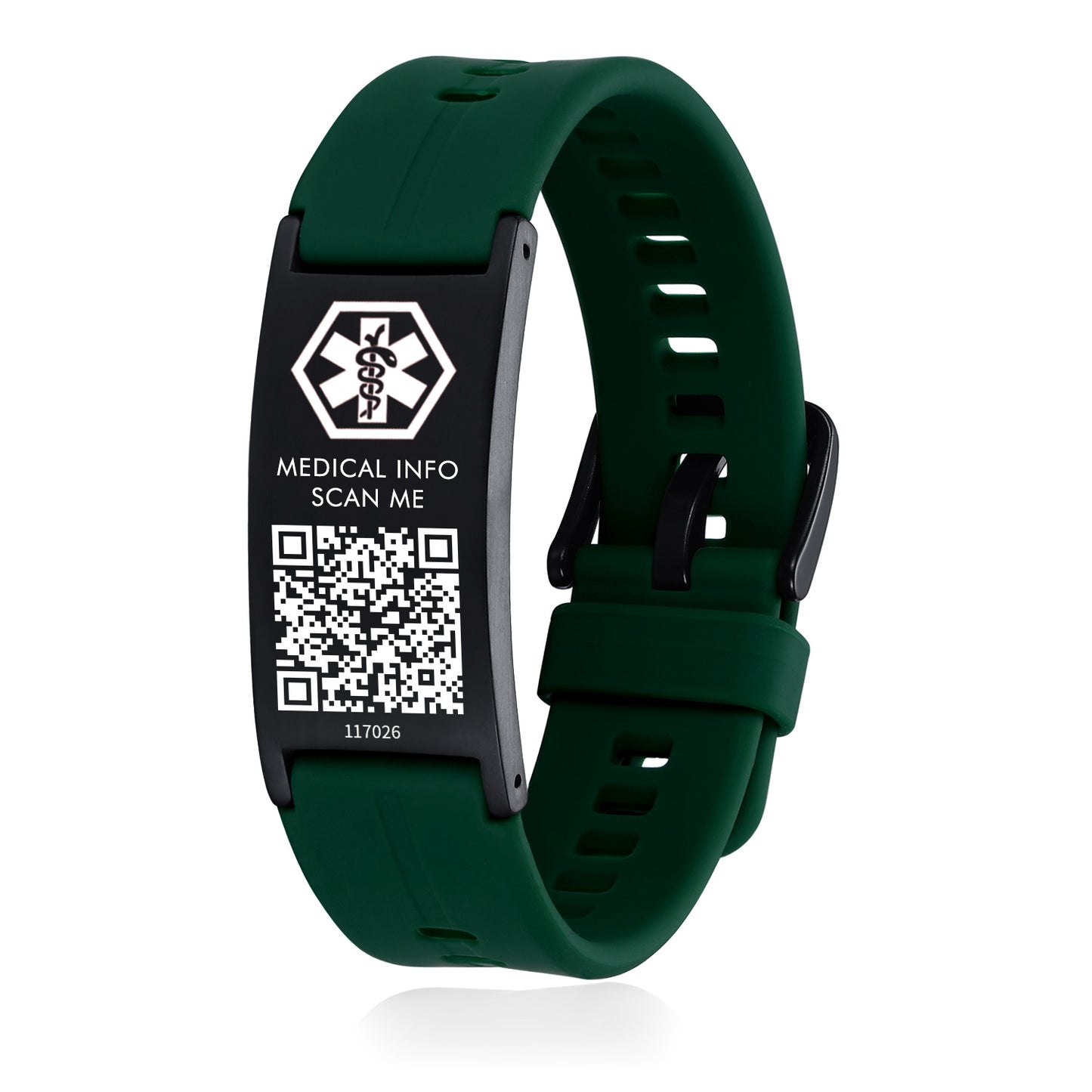 Medical ID Bracelet with QR Code for Women Men, Silicone Adjustable QR Code Medical Alert Bracelets,Dynamic Web Information