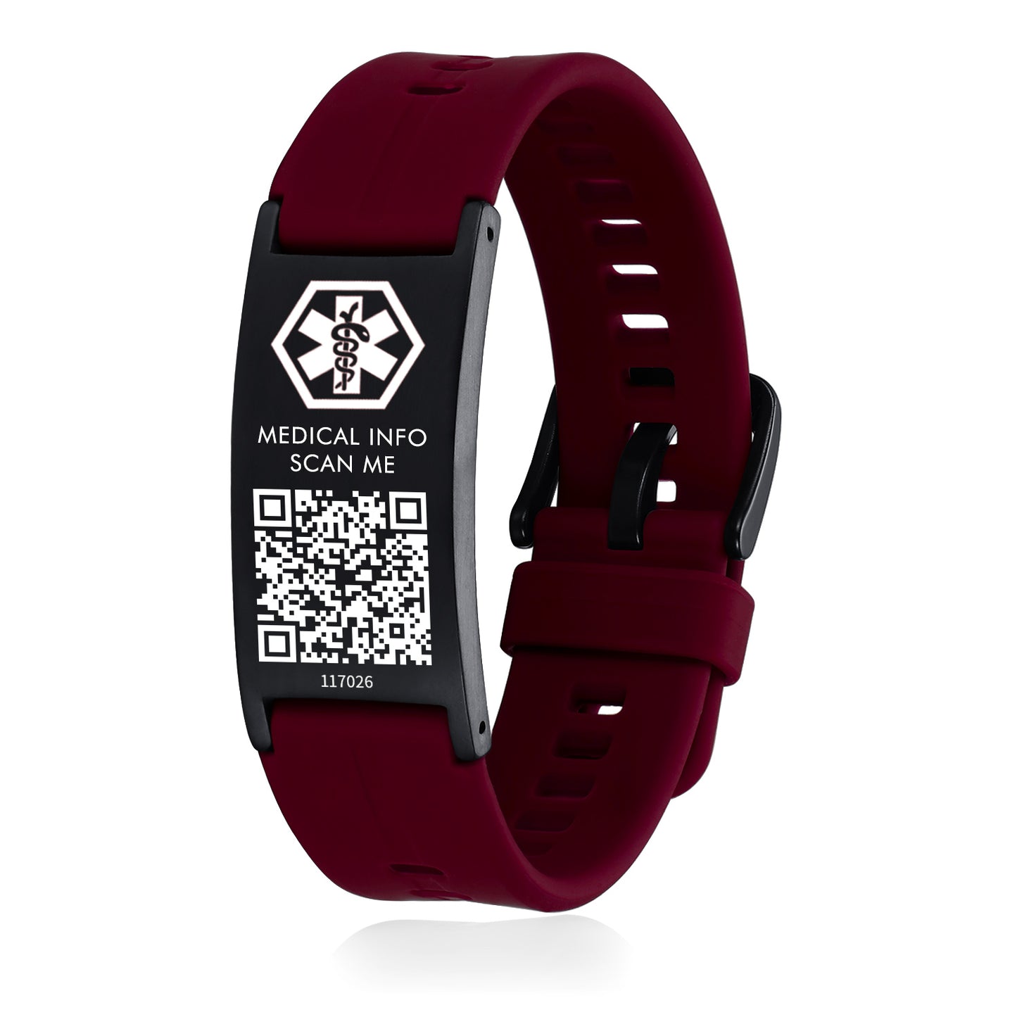 Medical ID Bracelet with QR Code for Women Men, Silicone Adjustable QR Code Medical Alert Bracelets,Dynamic Web Information