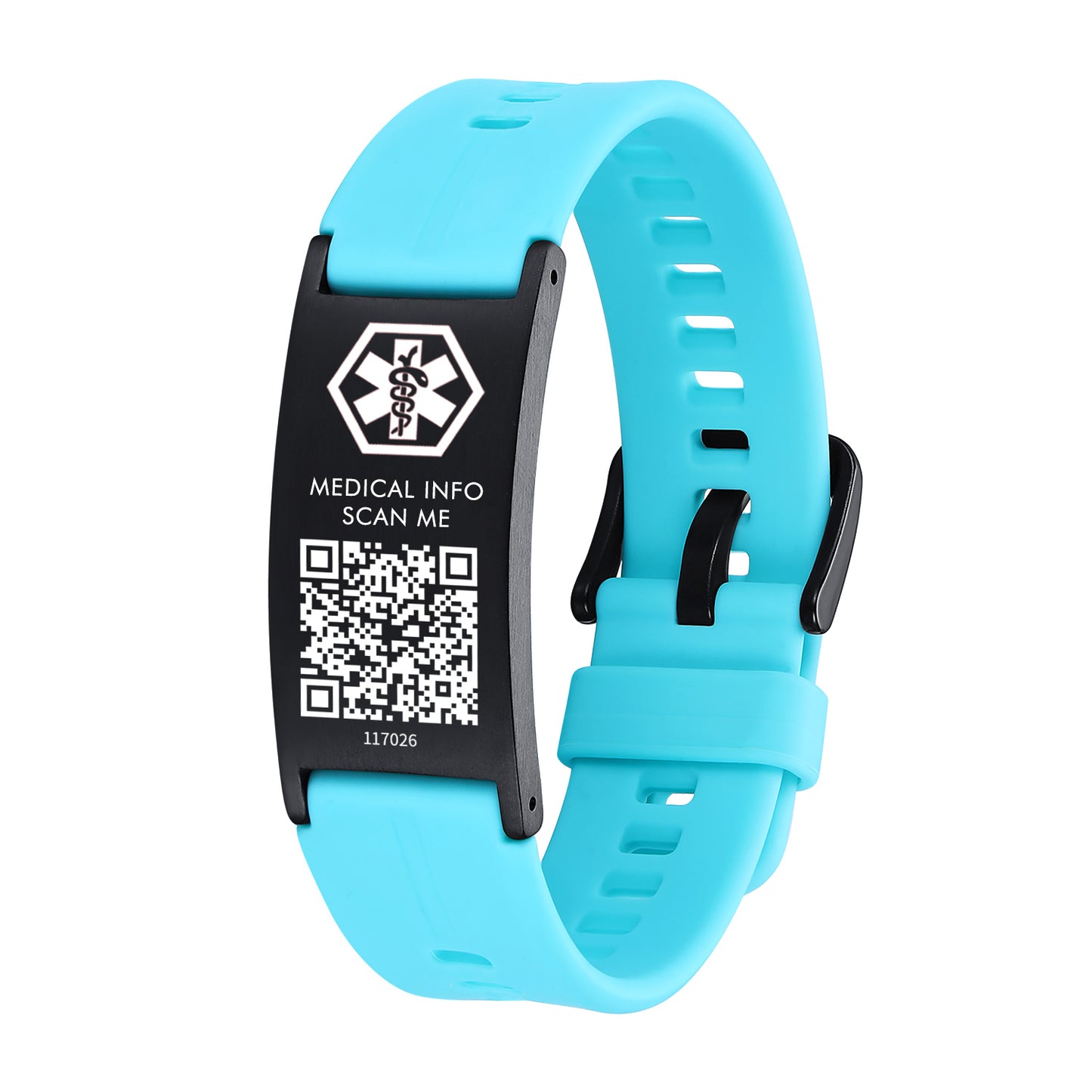 Medical ID Bracelet with QR Code for Women Men, Silicone Adjustable QR Code Medical Alert Bracelets,Dynamic Web Information