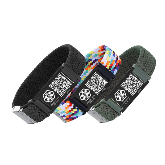 Medical ID Bracelet with QR Code for Women Men, Silicone Adjustable QR Code Medical Alert Bracelets,Dynamic Web Information